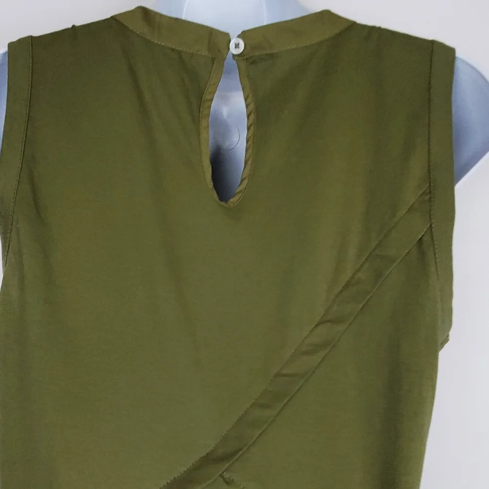 J. Crew Olive Green Sleeveless Blouse Women XS